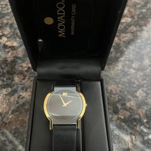 Movado watch, leather bracelet